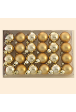 Kurt Adler Miniature Shatterproof Ball Ornaments 24pc 30MM Gold