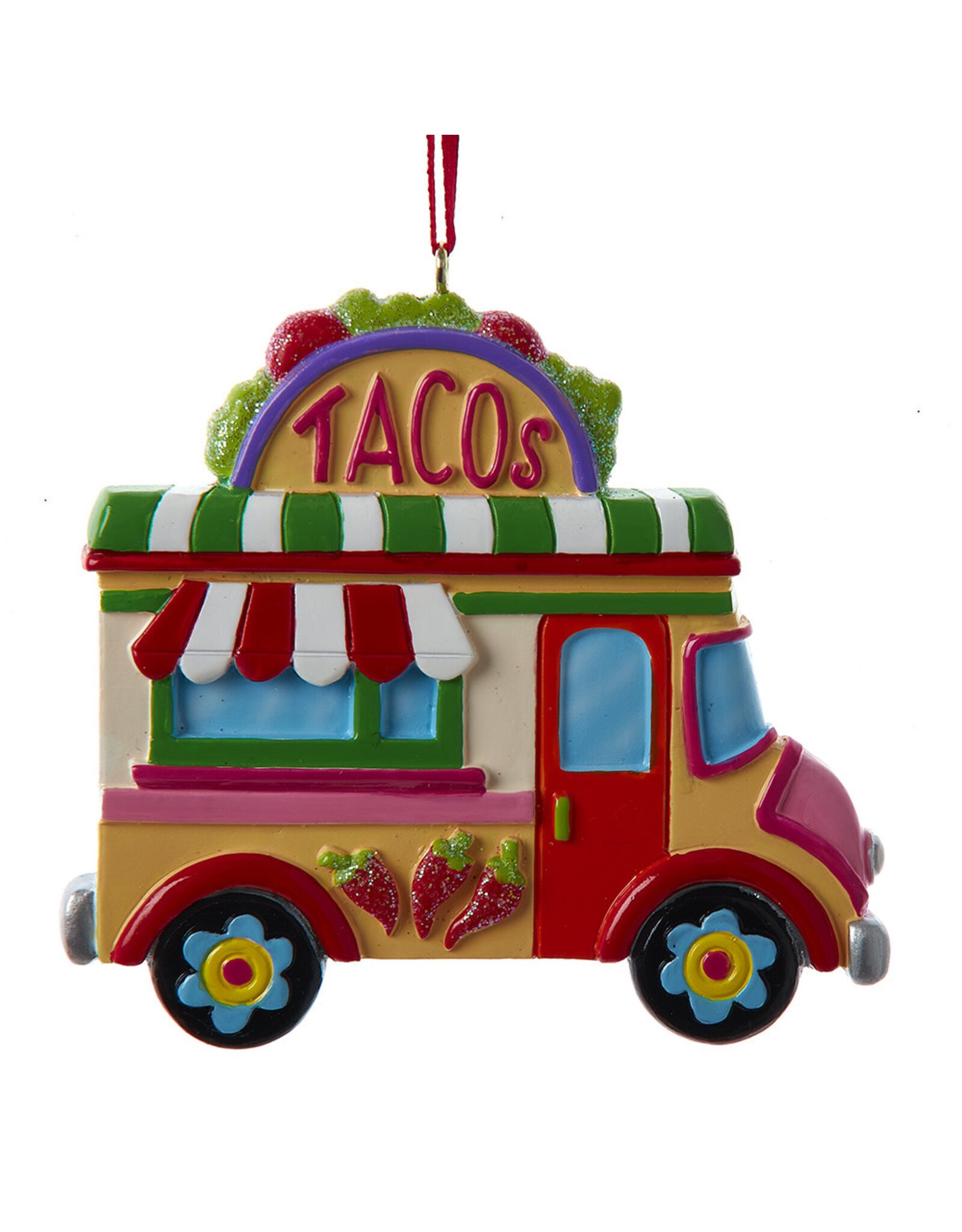 Kurt Adler Taco Truck Ornament w TACOS Sign On Roof