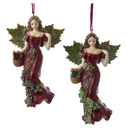Kurt Adler Wine Angels Angel Ornaments Set of 2 Assorted