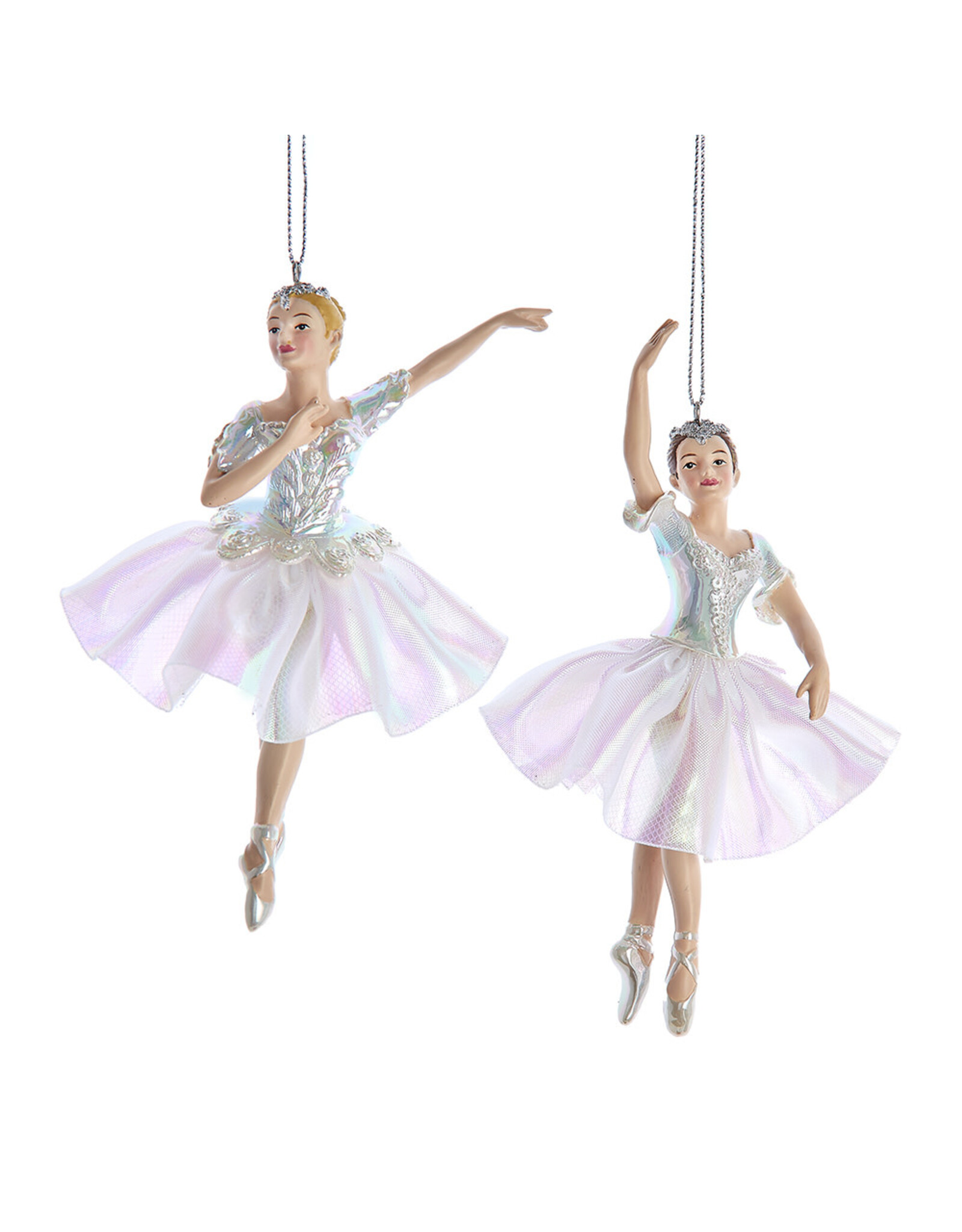 Kurt Adler Opalescent Ballerina Ornaments 2 Assorted