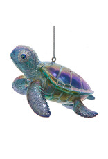 Kurt Adler Iridescent Colorful Sea Turtle Ornament 3.5 Inch