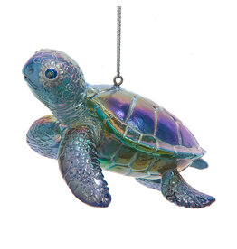 Kurt Adler Iridescent Colorful Sea Turtle Ornament 3.5 Inch