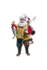 Kurt Adler Fabriche Fisherman Fishing Santa