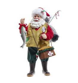 Kurt Adler Fabriche Fisherman Fishing Santa