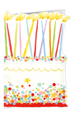 Caspari Birthday Card Confetti Birthday Cake