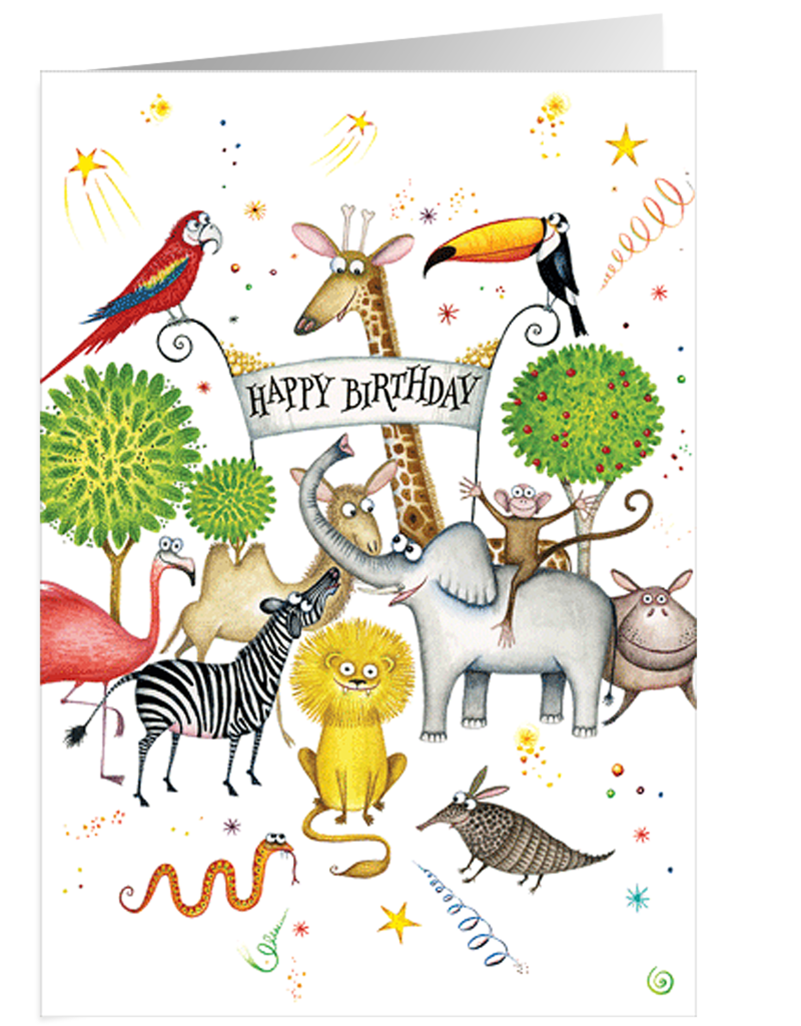 Caspari Birthday Cards From Group Animal Kingdom Card