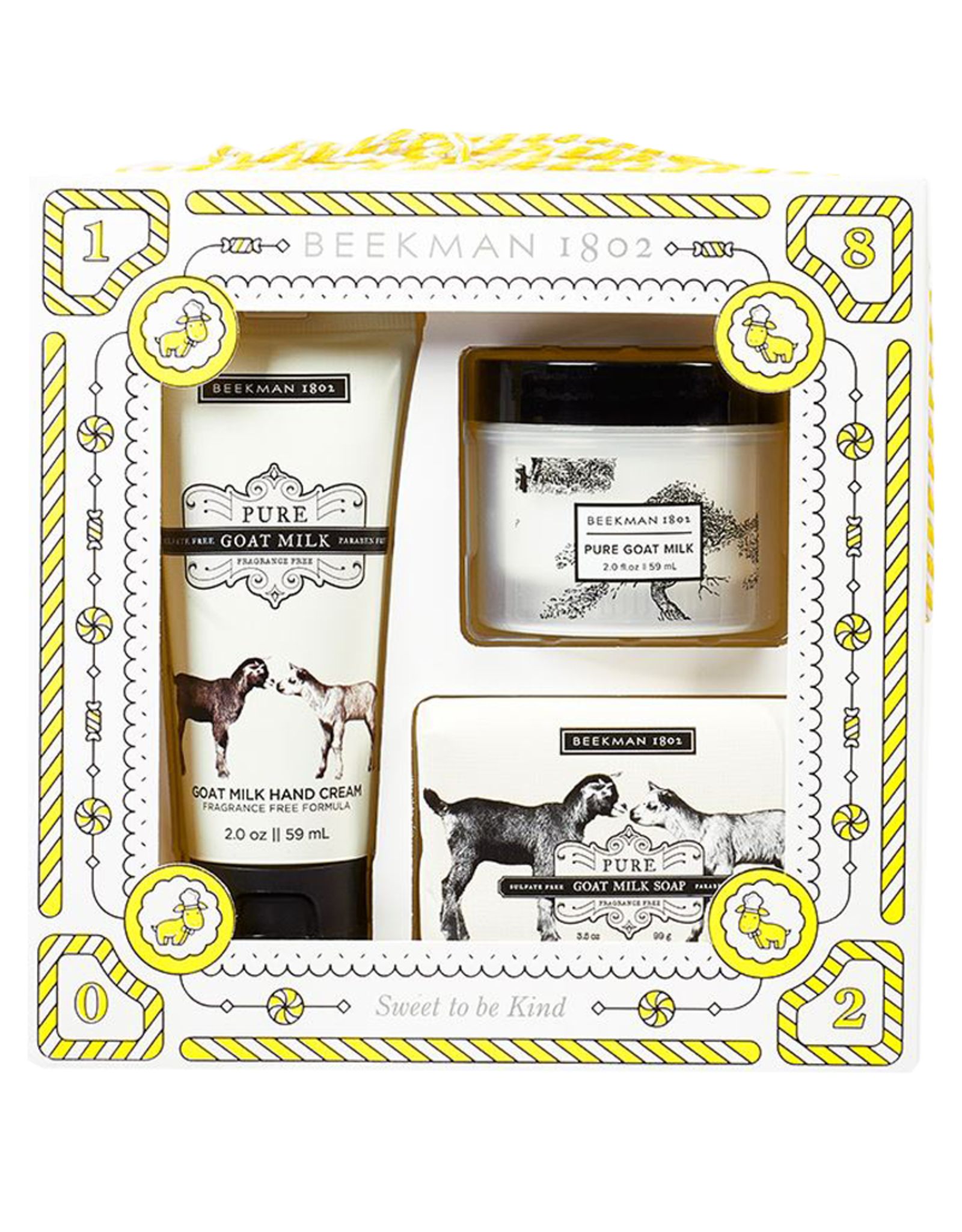 Beekman 1802 Pure Goat Milk Gift Set w Bar Soap Body And Hand Cream