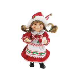 Karen Didion Christmas Elves Santa's Helper Elf Girl Cookies And Milk