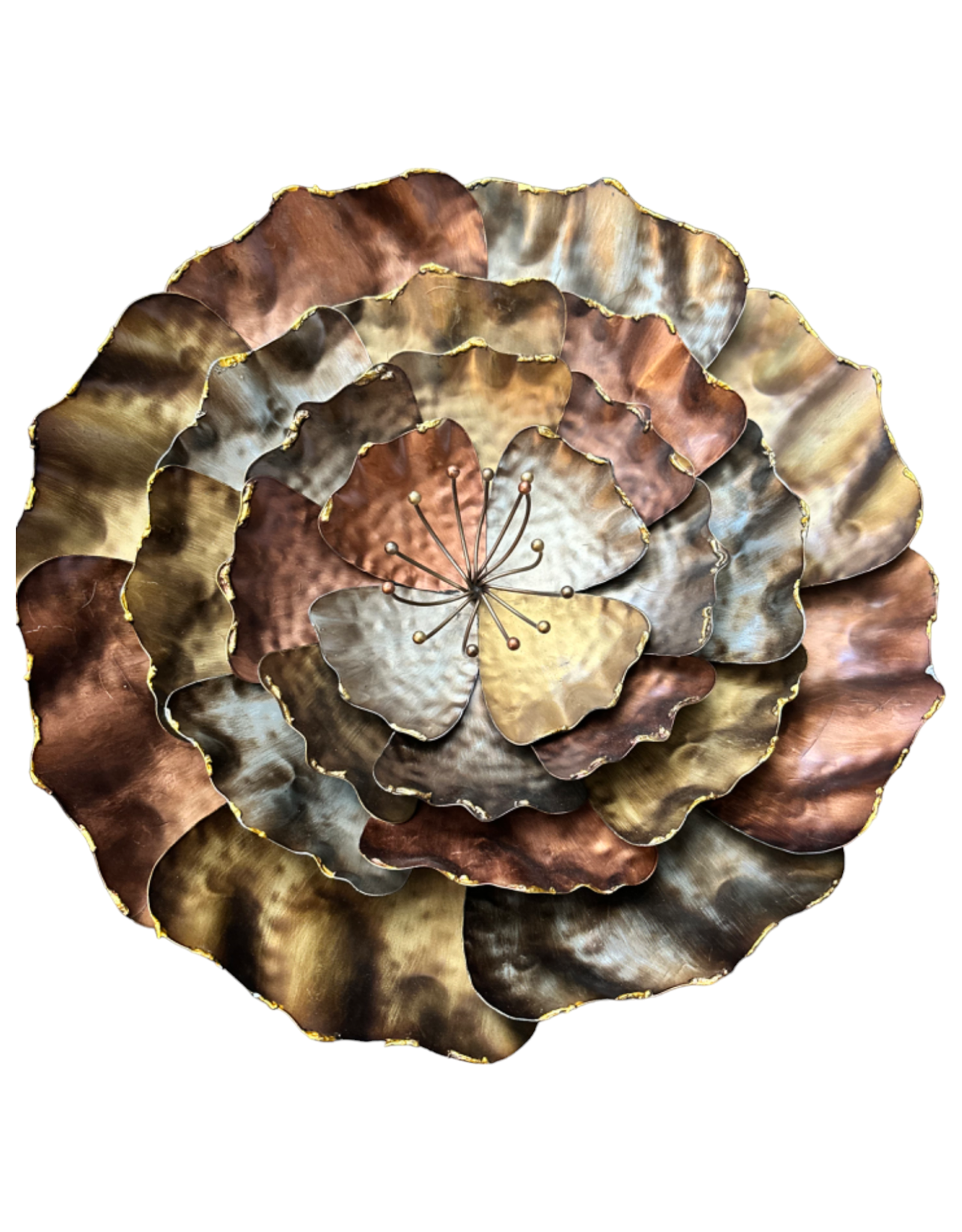 DIGS-N-GIFTS Decorative Dimension Flower Metal Wall Art 17 Inch
