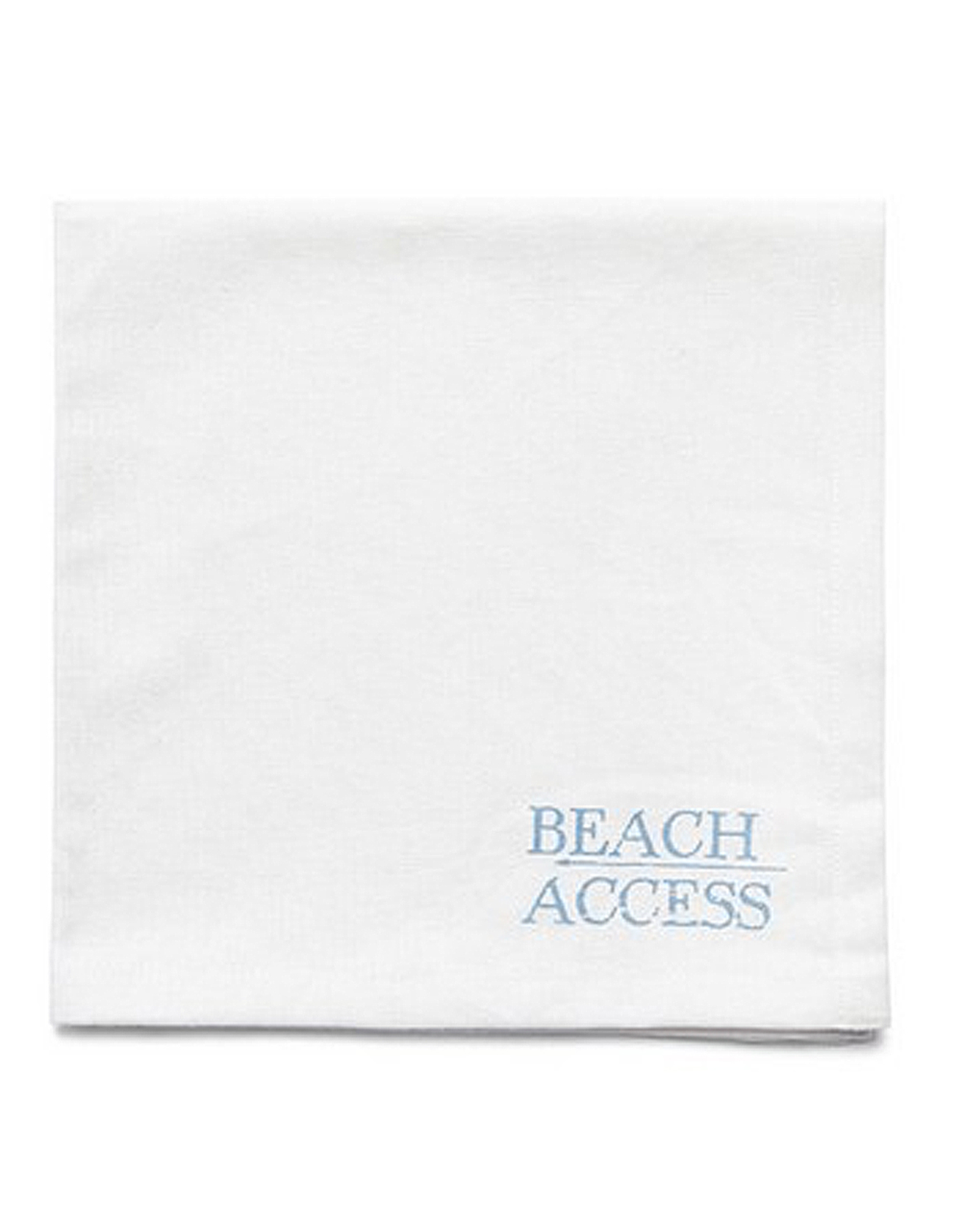 Cotton Napkins Set of 4 16x16 w Printed Text Beach Access