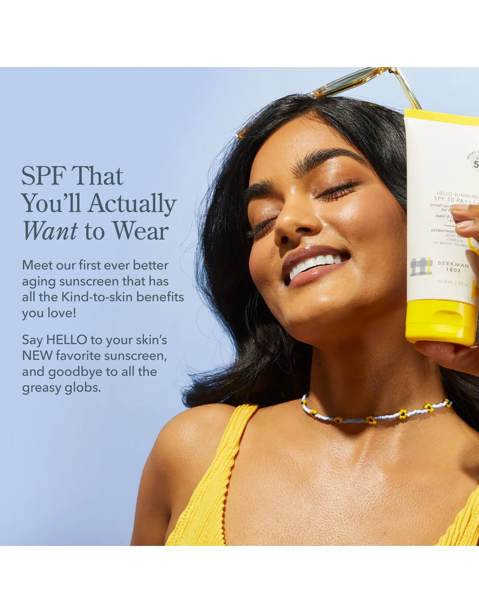 Beekman 1802 SPF 50 Hello Sunshine Sunscreen For Face and Body 5 oz