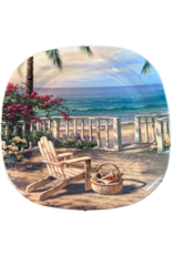Melamine Plates 10.5 Inch Plate w Island Porch Scene