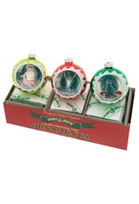 Christopher Radko Shiny Brite Holiday Splendor 3CT 3.25" Scene Rounds