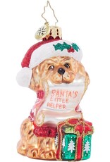 Christopher Radko Festive Furry Friend Puppy Gem Christmas Ornament