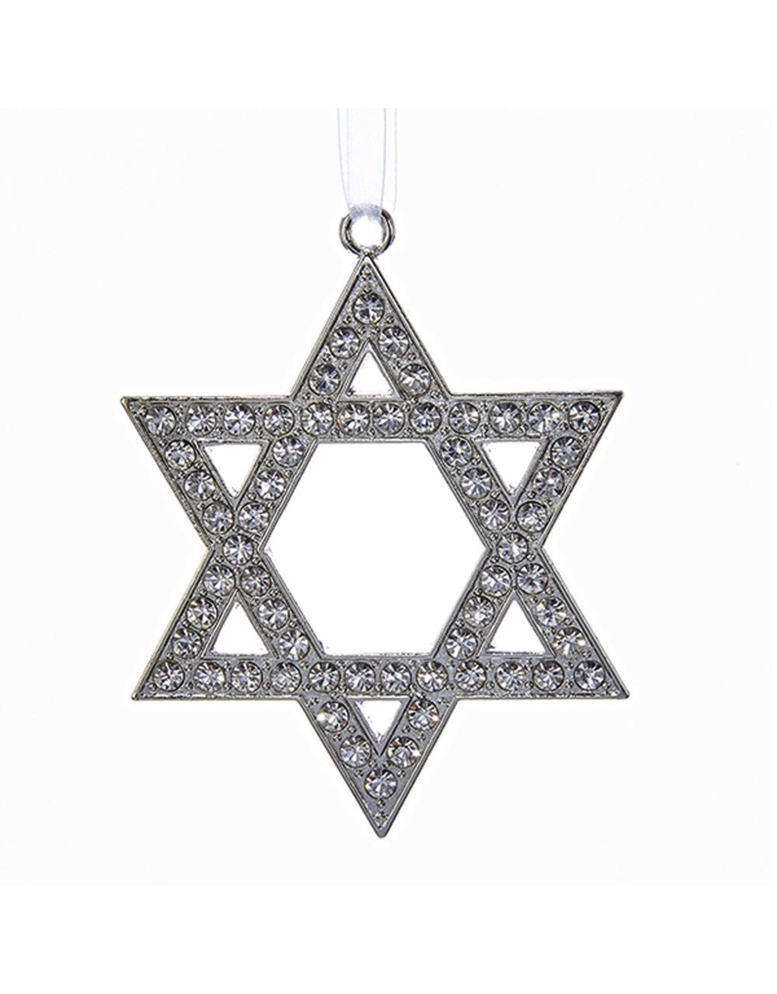Kurt Adler Jewish Silver Star of David Ornament | Judaic Holiday