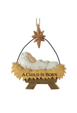 Kurt Adler A Child Is Born Creche Ornament with Baby Jesus
