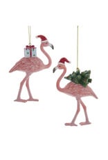 Kurt Adler Coastal Pink Flamingo In Santa Hat Ornaments 2 Assorted Kurt Adler Coastal Pink Flamingo In Santa Hat Ornaments 2 Assorted