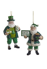 Kurt Adler Irish Santa Christmas Ornaments Set of 2 Assorted Kurt Adler Irish Santa Christmas Ornaments Set of 2 Assorted