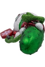 Kurt Adler Noble Gems Glass Pickleball Pickle Ornament w Santa Hat