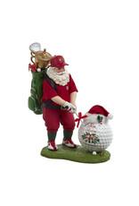 Kurt Adler Fabriche Golfer Santa Golfing w Oversized Golf Ball