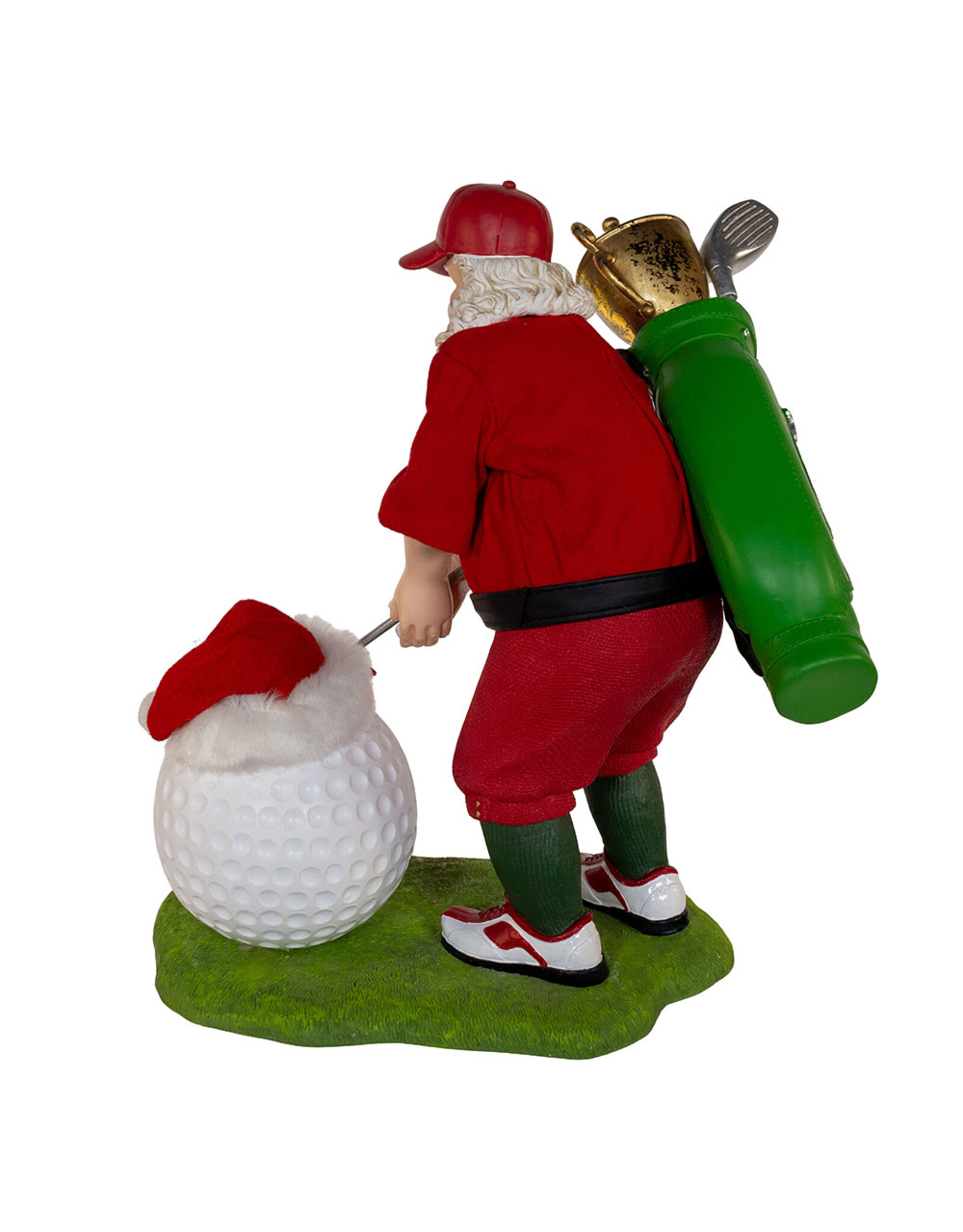 Kurt Adler Fabriche Golfer Santa Golfing w Oversized Golf Ball