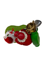 Kurt Adler Fabriche Golfer Santa Golfing w Oversized Golf Ball