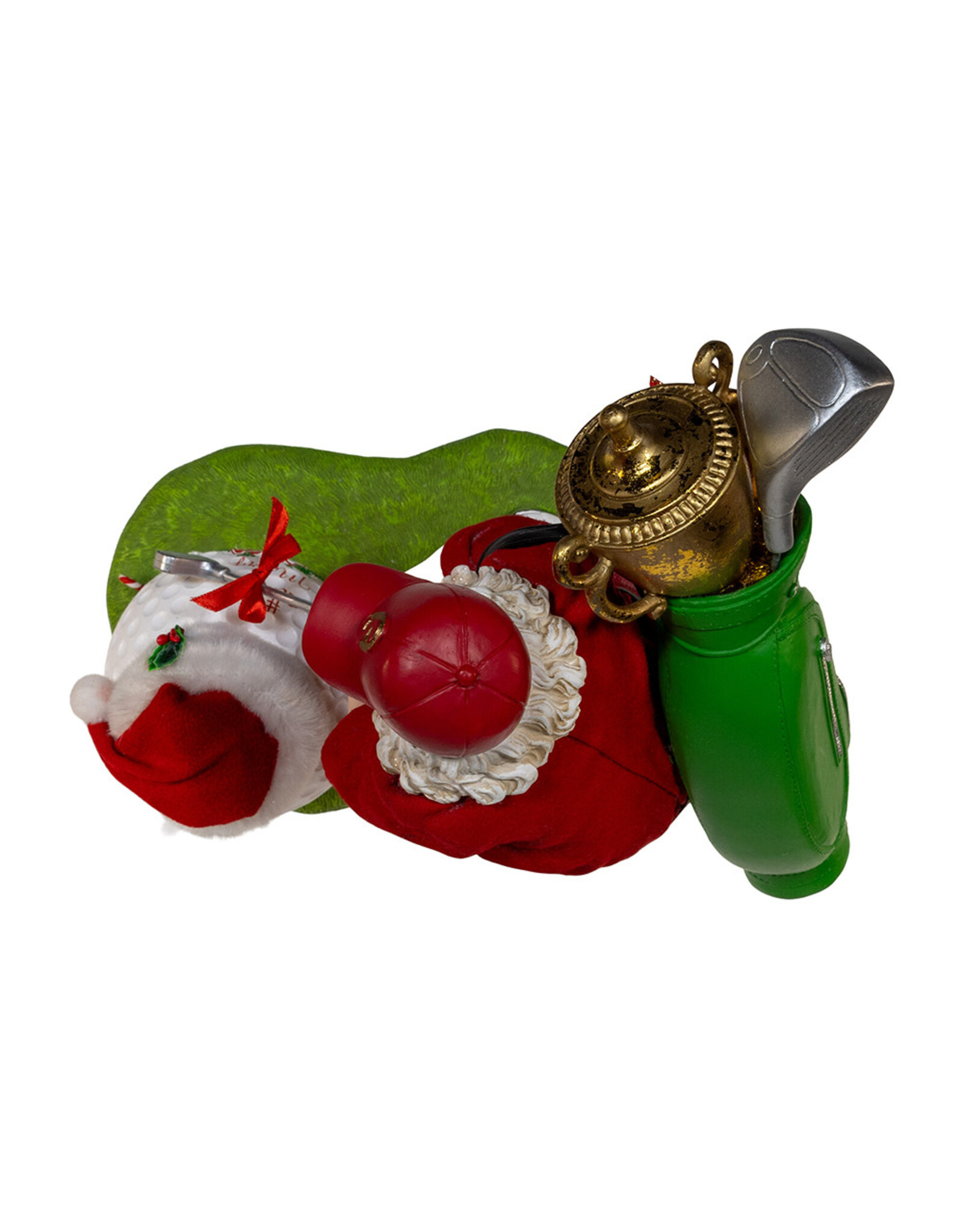 Kurt Adler Fabriche Golfer Santa Golfing w Oversized Golf Ball