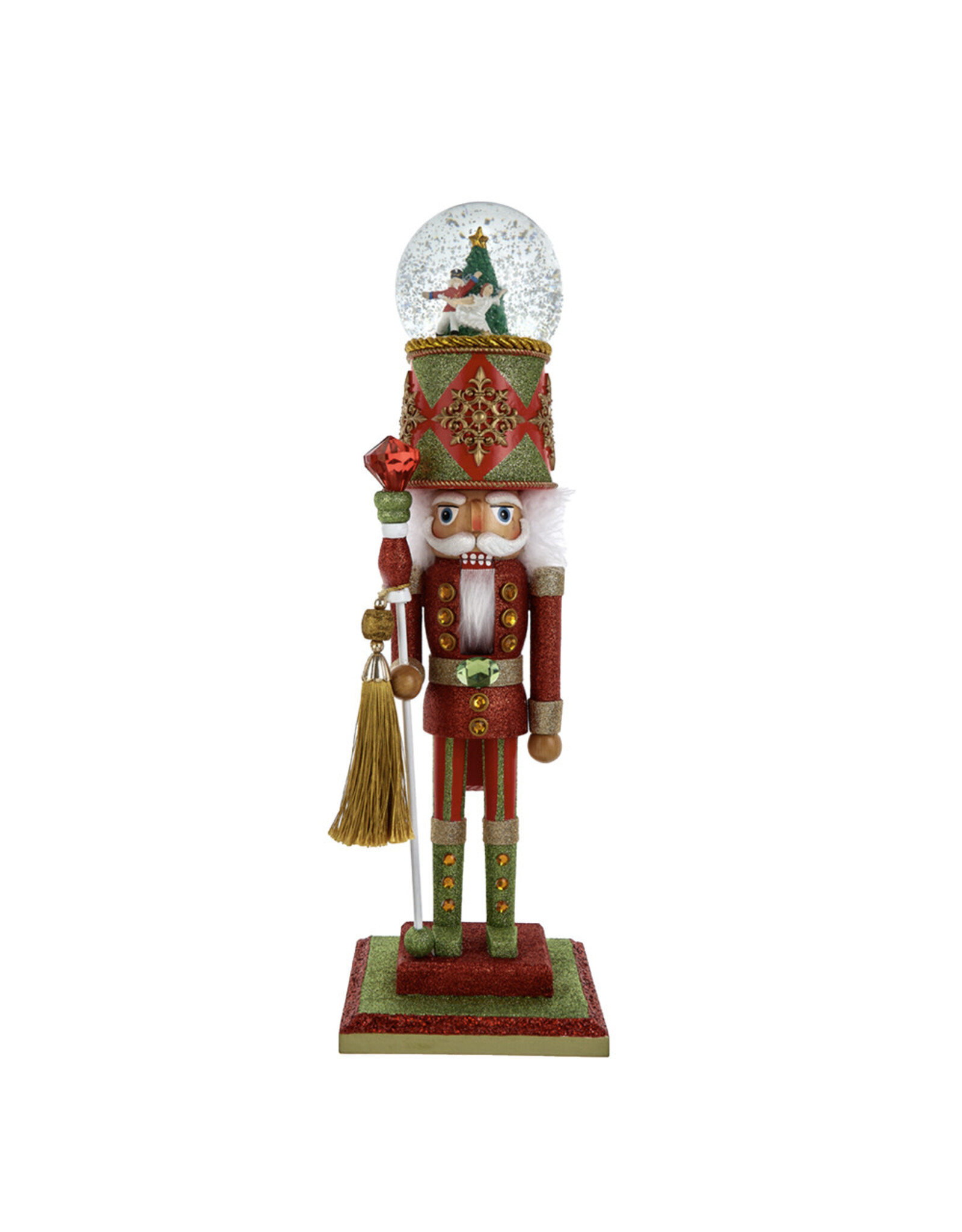 Kurt Adler Hollywood Nutcrackers w Musical Water Globe Hat 20H