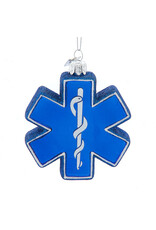Kurt Adler Nobel Gems Glass Medical EMT Logo Ornament