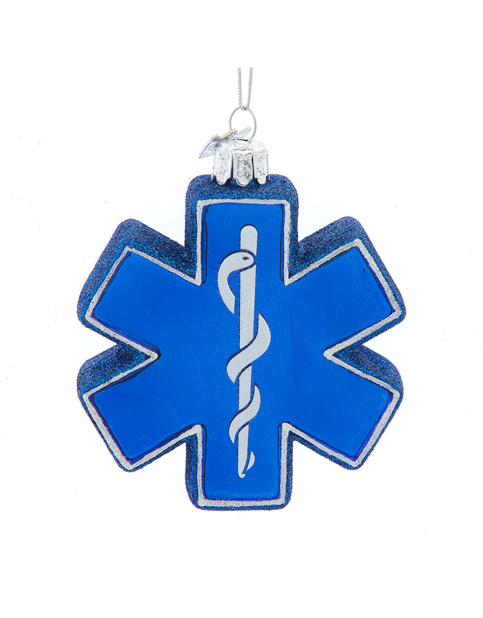 Kurt Adler Nobel Gems Glass Medical EMT Logo Ornament