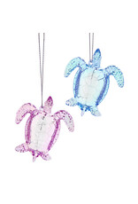 Kurt Adler Iridescent Sea Turtle Ornaments 2.75 Inch 2 Assorted