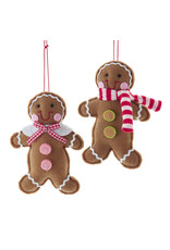 Kurt Adler Gingerbread Man Cookie Ornaments Girl Boy 2pc Set