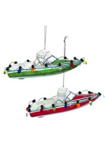 Kurt Adler Nobel Gems Glass Speed Boat Ornaments 2 Assorted