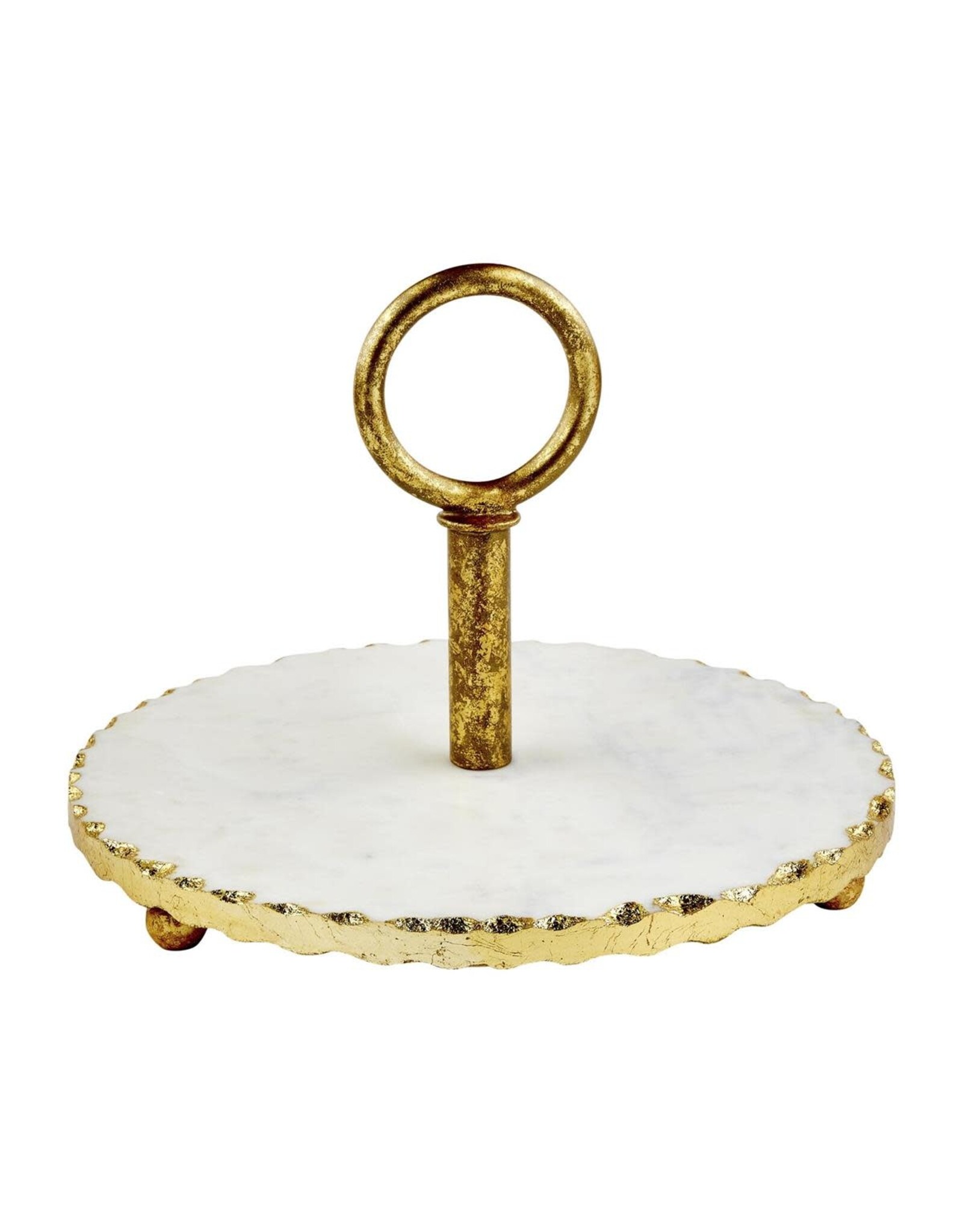 Mud Pie Chipped Marble Gold Edge Server