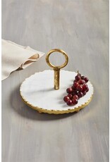 Mud Pie Chipped Marble Gold Edge Server