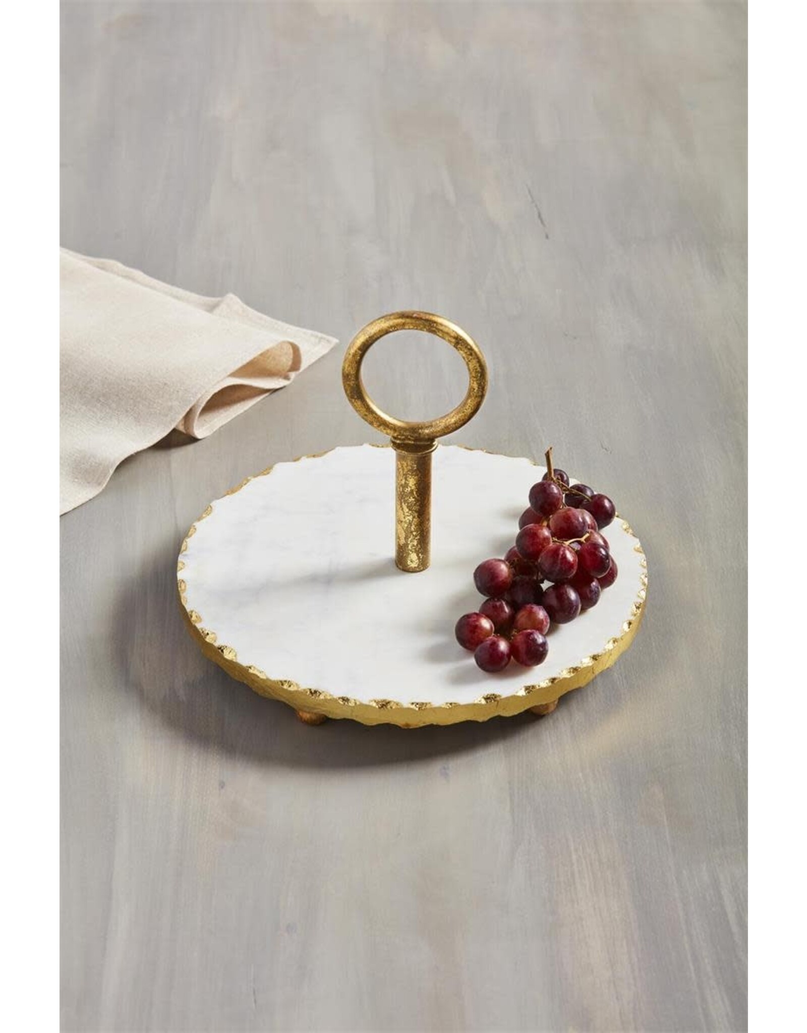 Mud Pie Chipped Marble Gold Edge Server