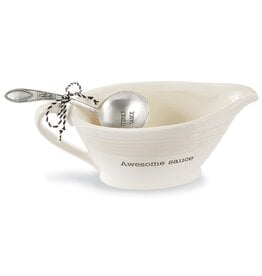 Mud Pie Awesome Sauce Boat Set With Spoon