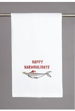 Peking Handicraft Happy Norwhalidays Narwhal Kitchen Towel 16x25