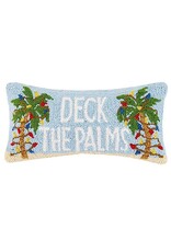 Peking Handicraft Christmas Hook Pillow 9x18 Deck The Palms