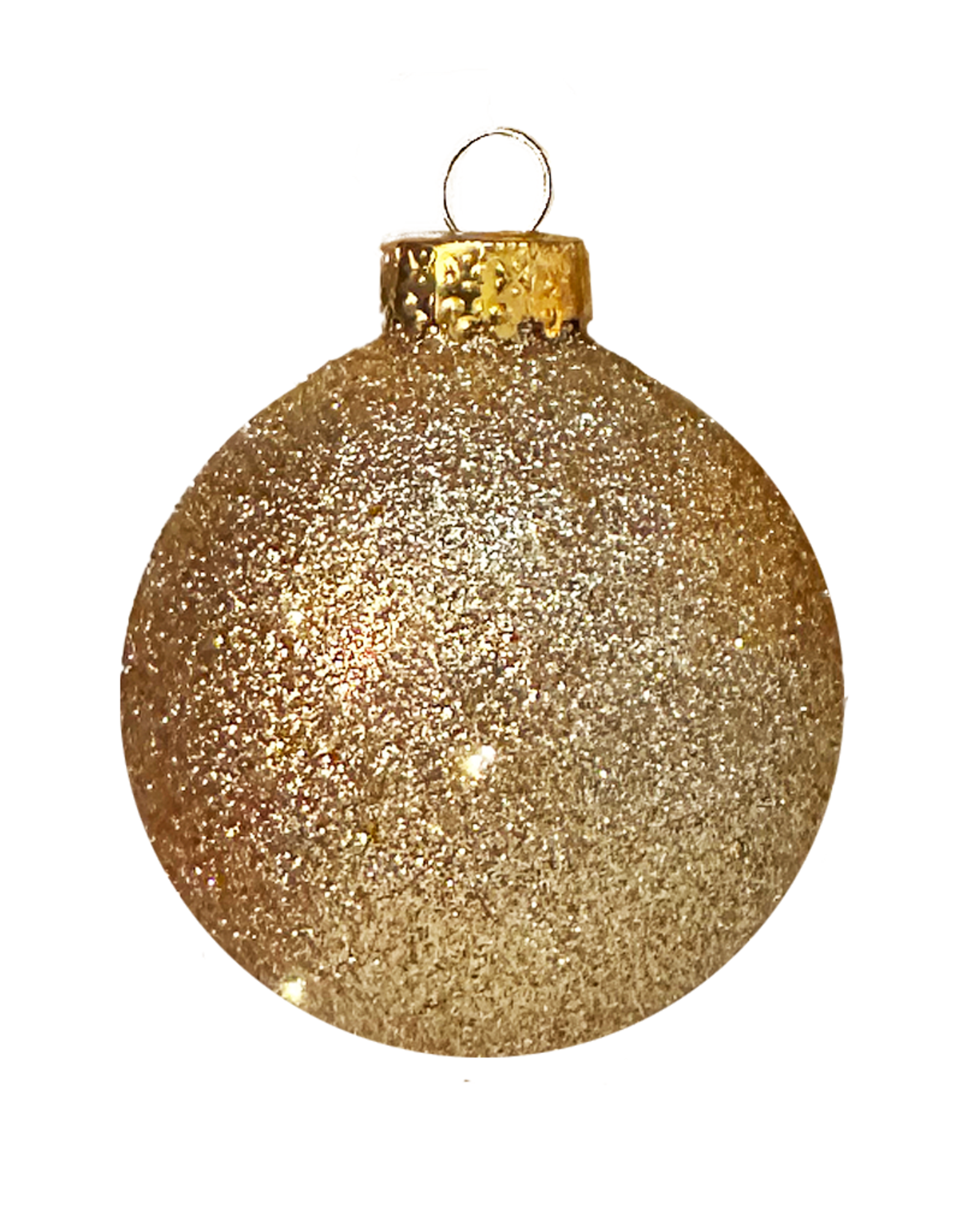 Kurt Adler Gold Glitter Glass Ball Christmas Ornament 60mm Set of 4