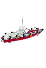Kurt Adler Nobel Gems Glass Speed Boat Ornament RED