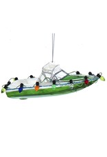 Kurt Adler Nobel Gems Glass Speed Boat Ornament GREEN