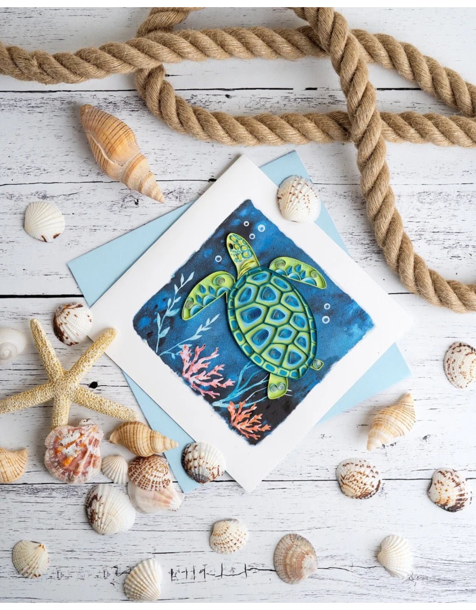 Quilling Card Quilled Decorative Sea Turtle Greeting Card