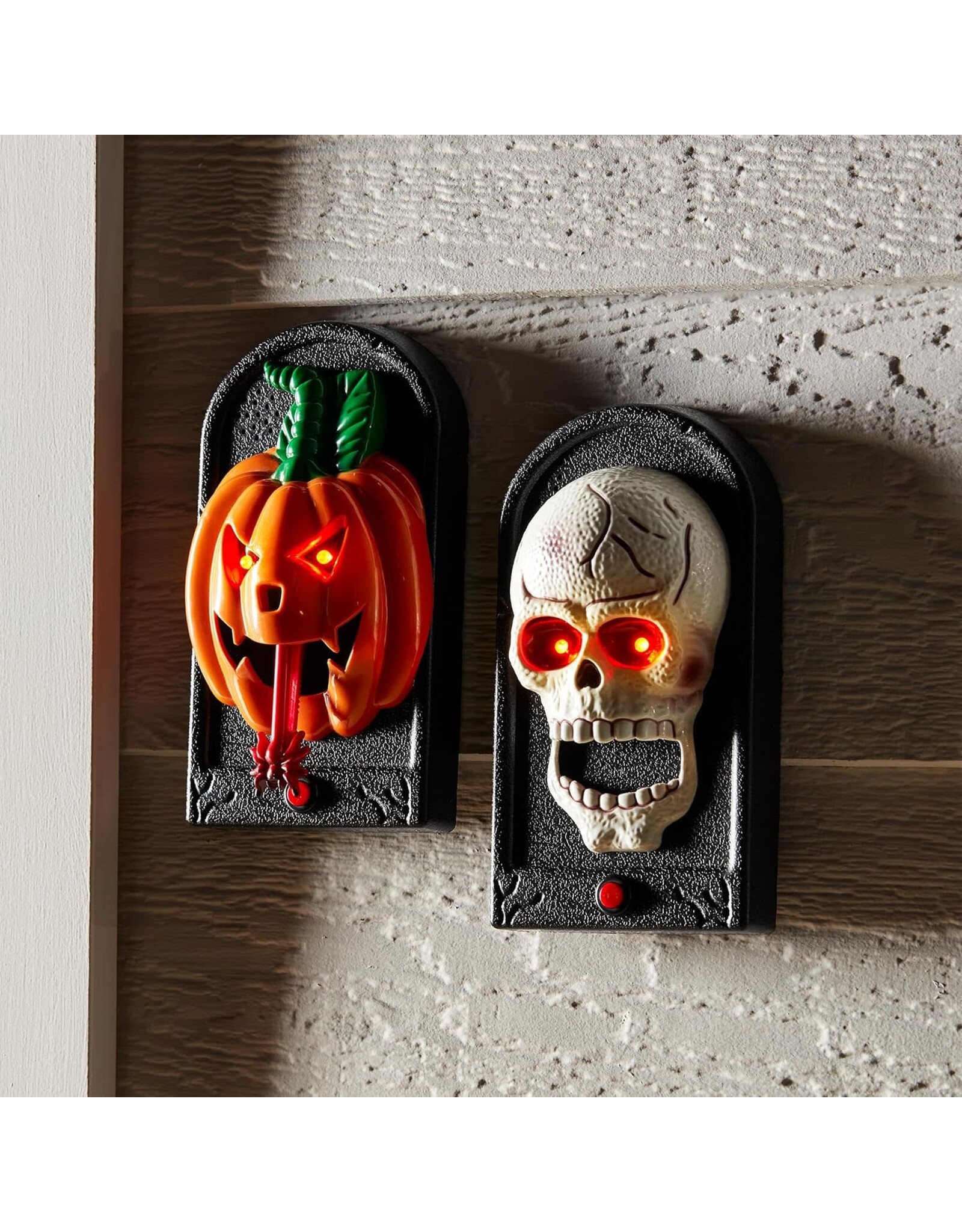Mud Pie Halloween Door Bells | Animated Light-Up Skull Door Bell