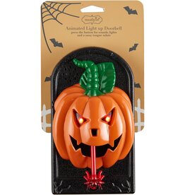 Mud Pie Halloween Door Bells | Animated Light-Up Pumpkin Door Bell