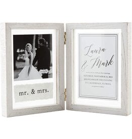 Mud Pie Hinged Double Wedding Photo Frame 8x6