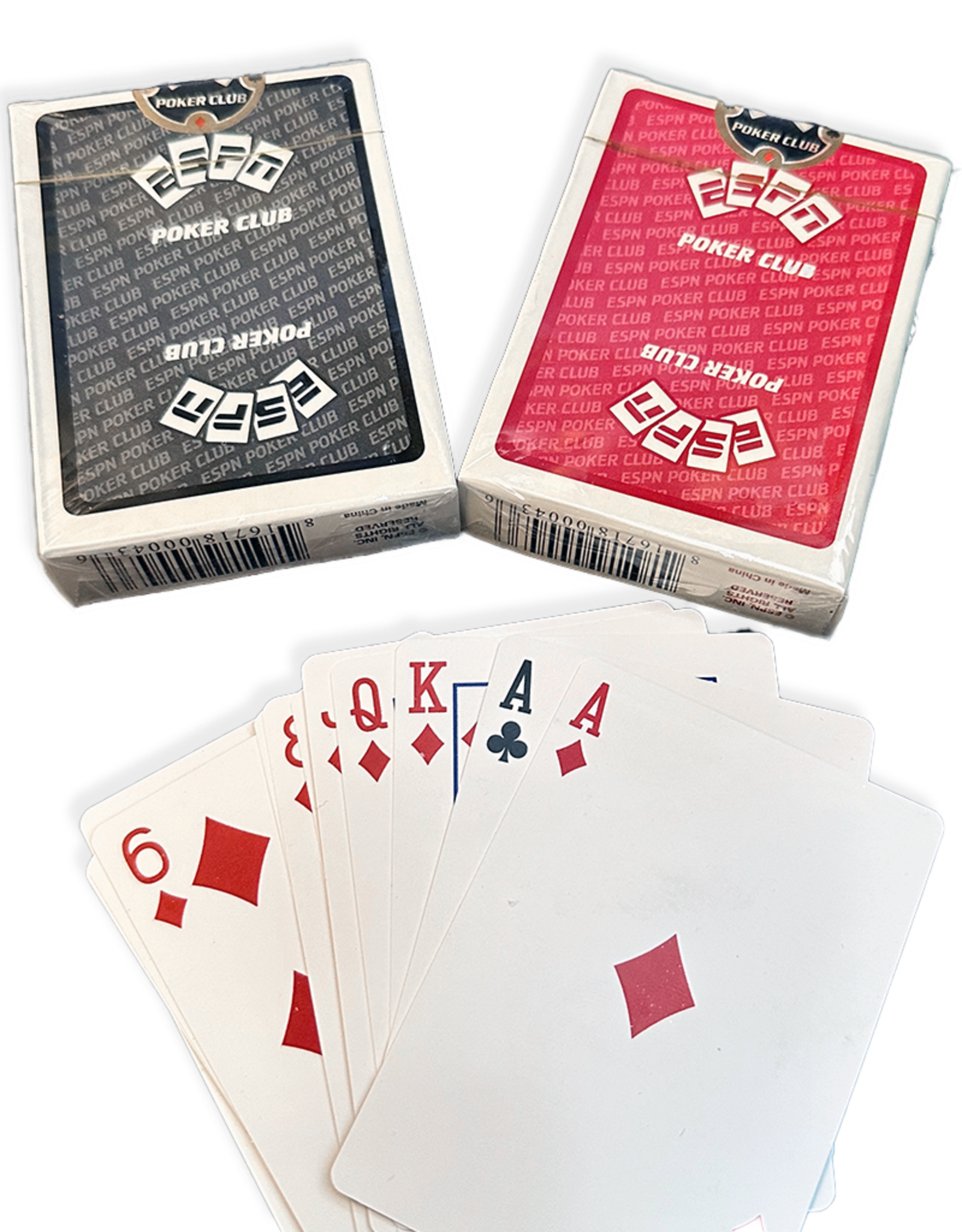 ESPN Professional Poker Playing Cards Set of 2 Decks Red And Black