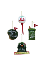 Kurt Adler Golfer Christmas Ornaments Set of 4 Assorted w Golf Sayings