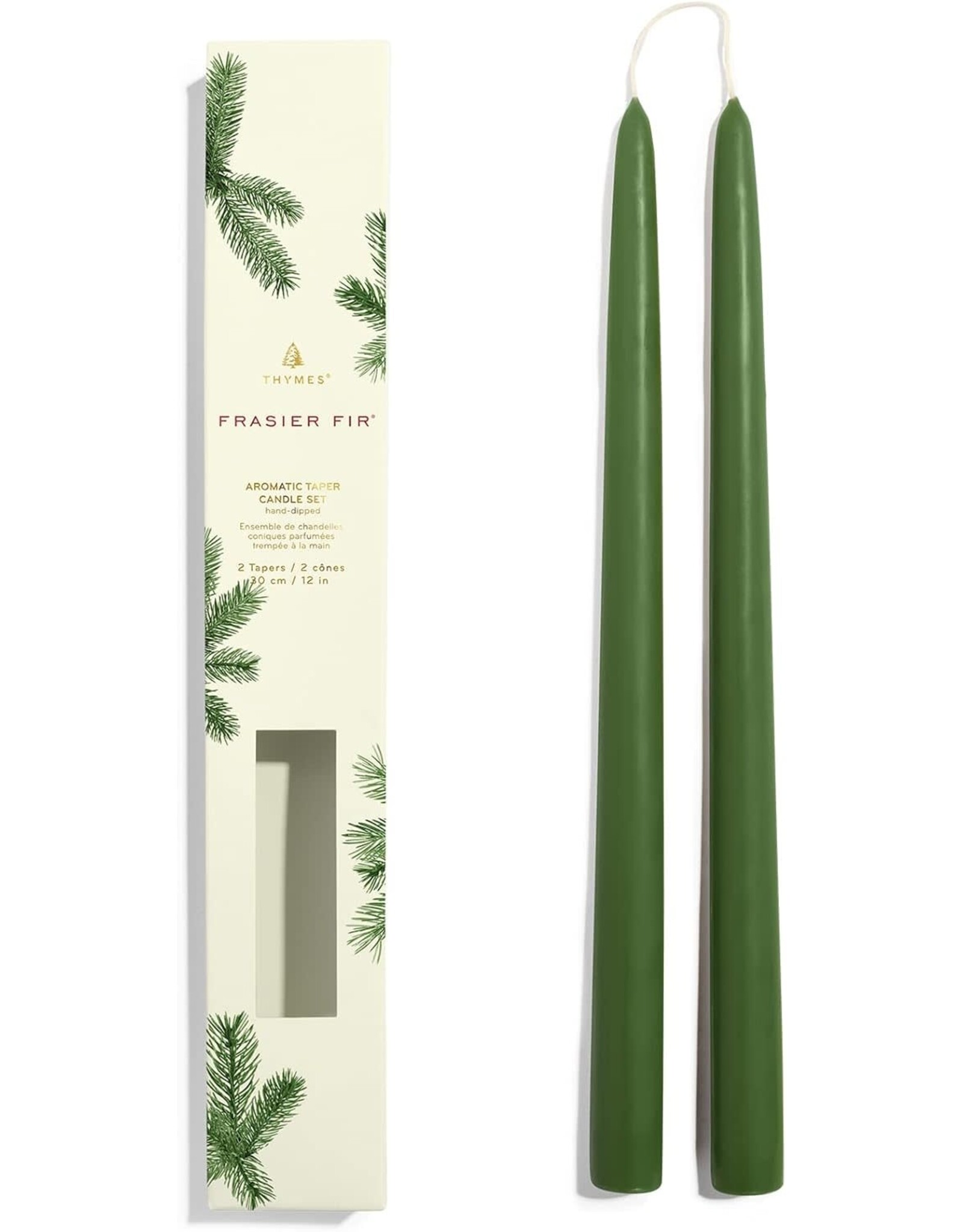 Frasier Fir Taper Candles Set of 2 Green 12 Inch Tapers