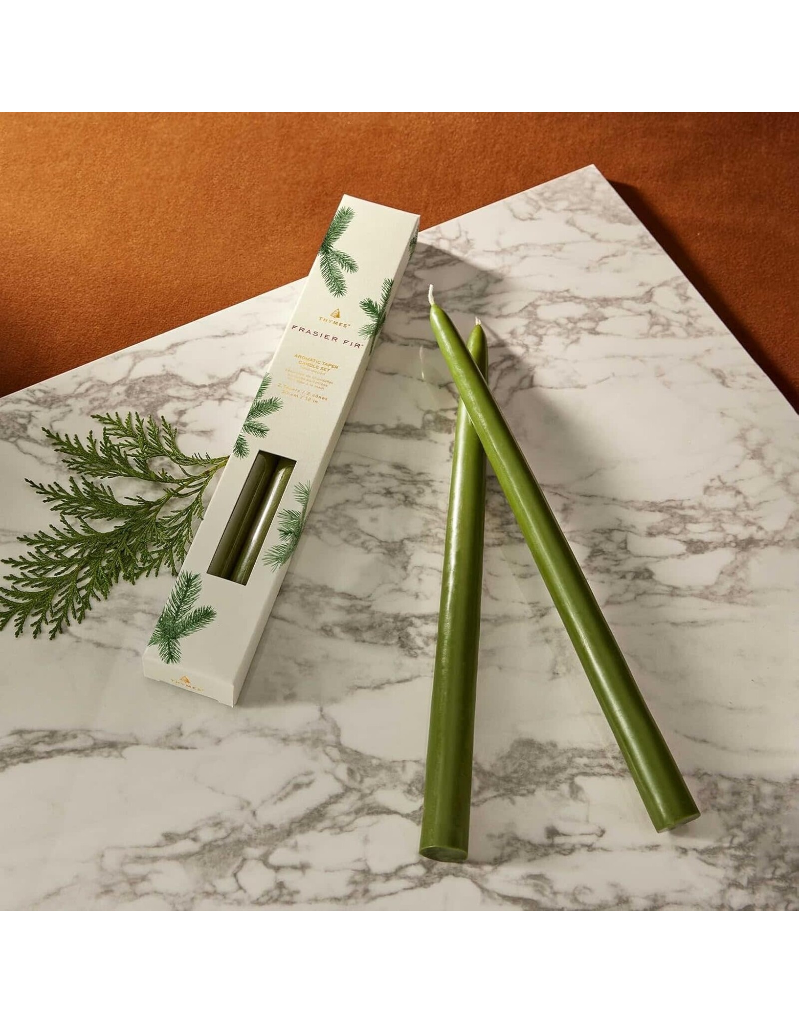 Frasier Fir Taper Candles Set of 2 Green 12 Inch Tapers